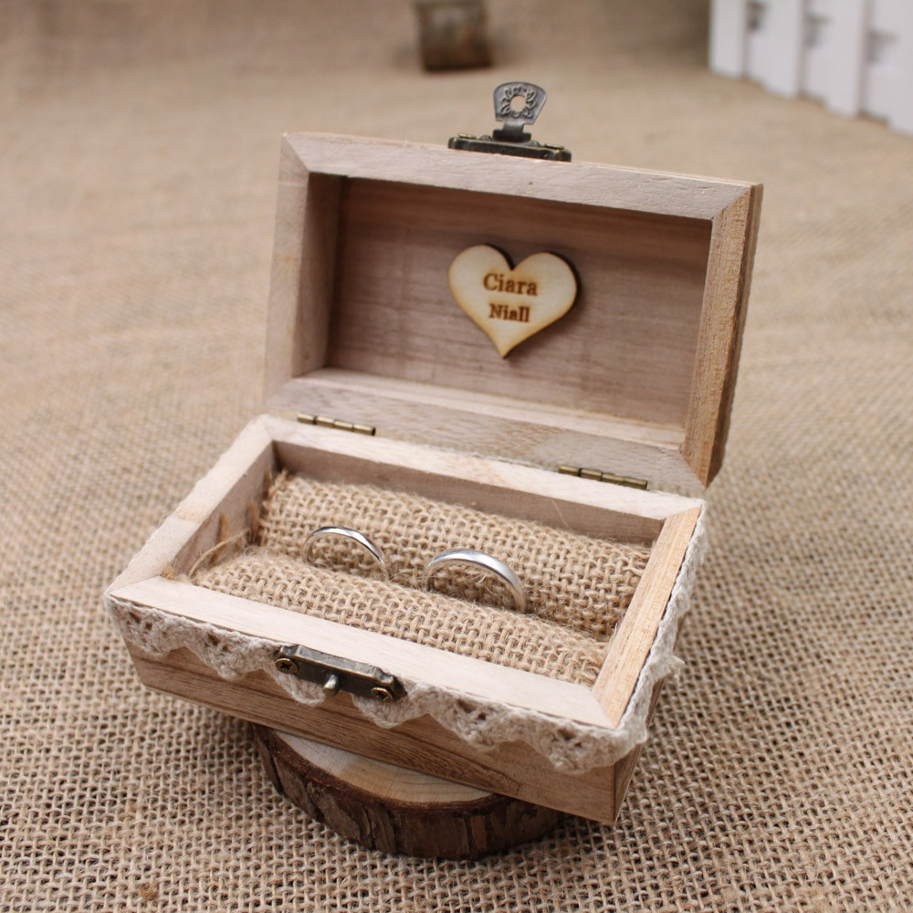 DIY Wooden Ring Box
 Rustic Wedding Ring Box Holder Custom Ring Box