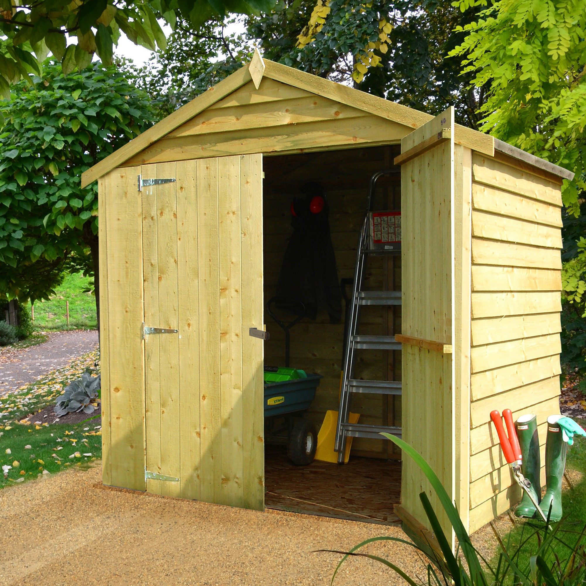 DIY Wooden Shed
 6X4 Sheds Storage Apex Overlap Double Door Wooden Shed