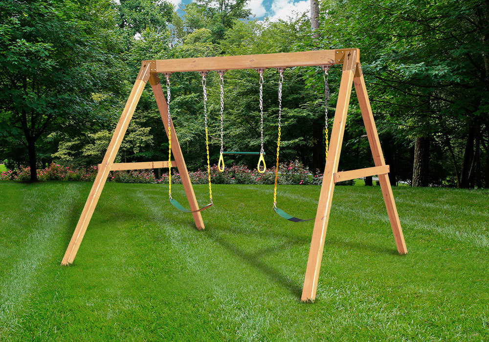 DIY Wooden Swing Sets
 Free Standing Swing Beam with Swings DIY Kit