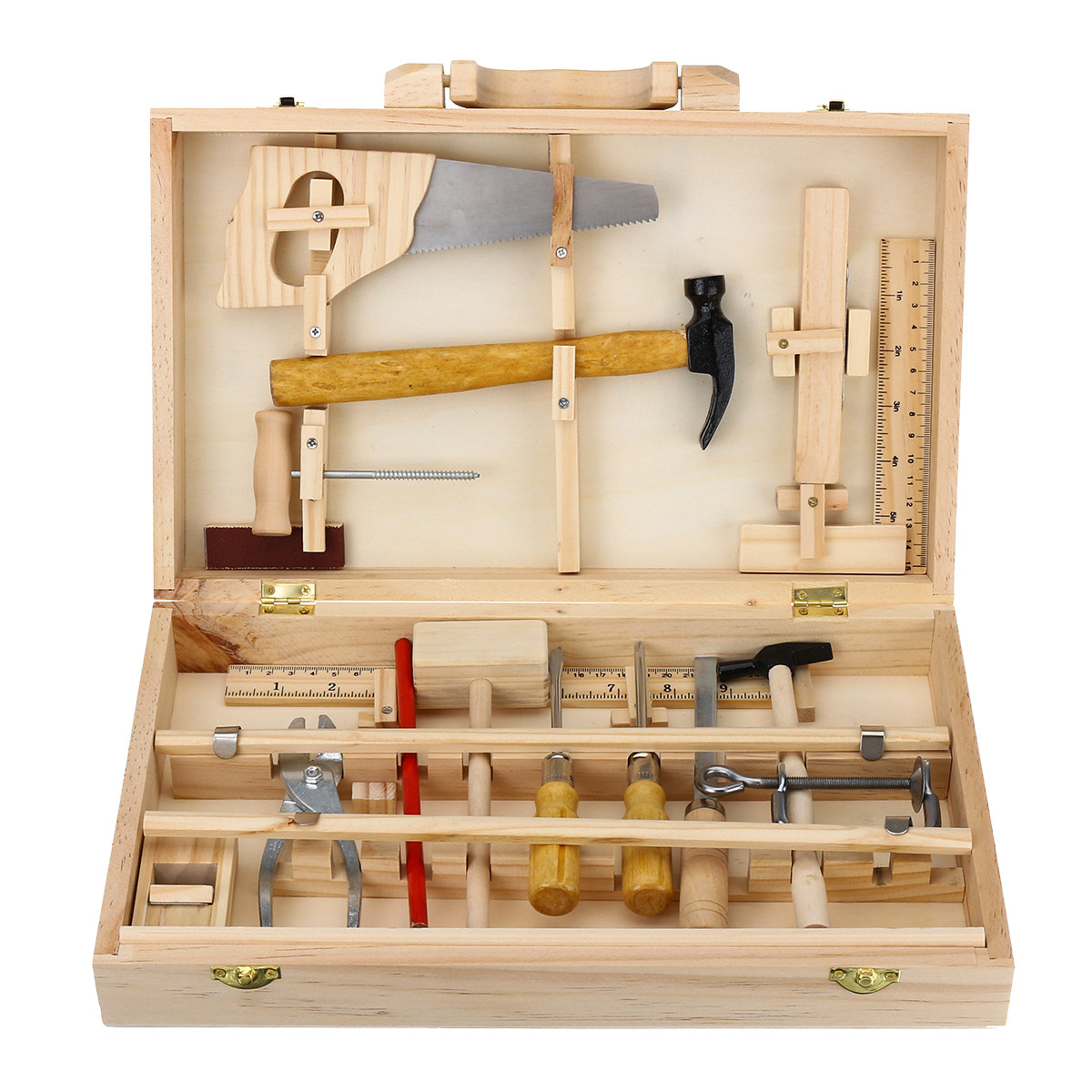 DIY Wooden Toolbox
 Kid Wooden Storage Toy Tool Set ToolBox DIY Educational