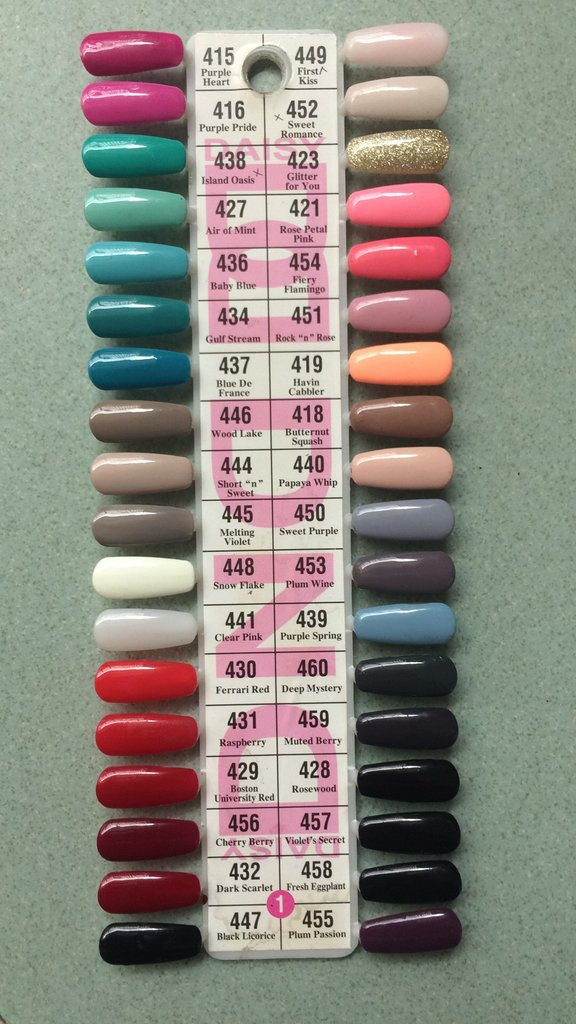 Dnd Nail Colors
 DND Daisy Gel Polish Color Sample Chart Palette Display