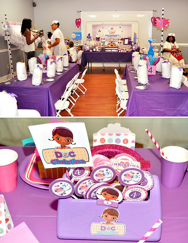 Doc Mcstuffins Birthday Party Ideas
 Pink and Purple Doc McStuffins Party Hostess with the
