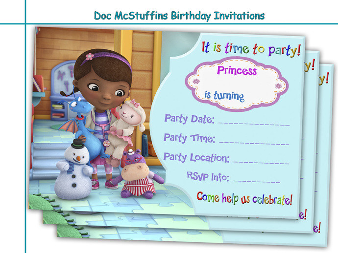 Doc Mcstuffins Birthday Party Invitations
 Amazing Doc McStuffins Birthday by HolidayPartyStar on Zibbet