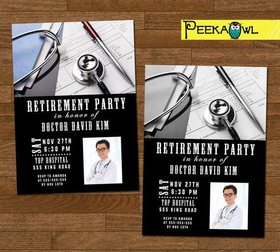 Doctor Retirement Party Ideas
 Printable Doctor Retirement Party Invitation card Doctor