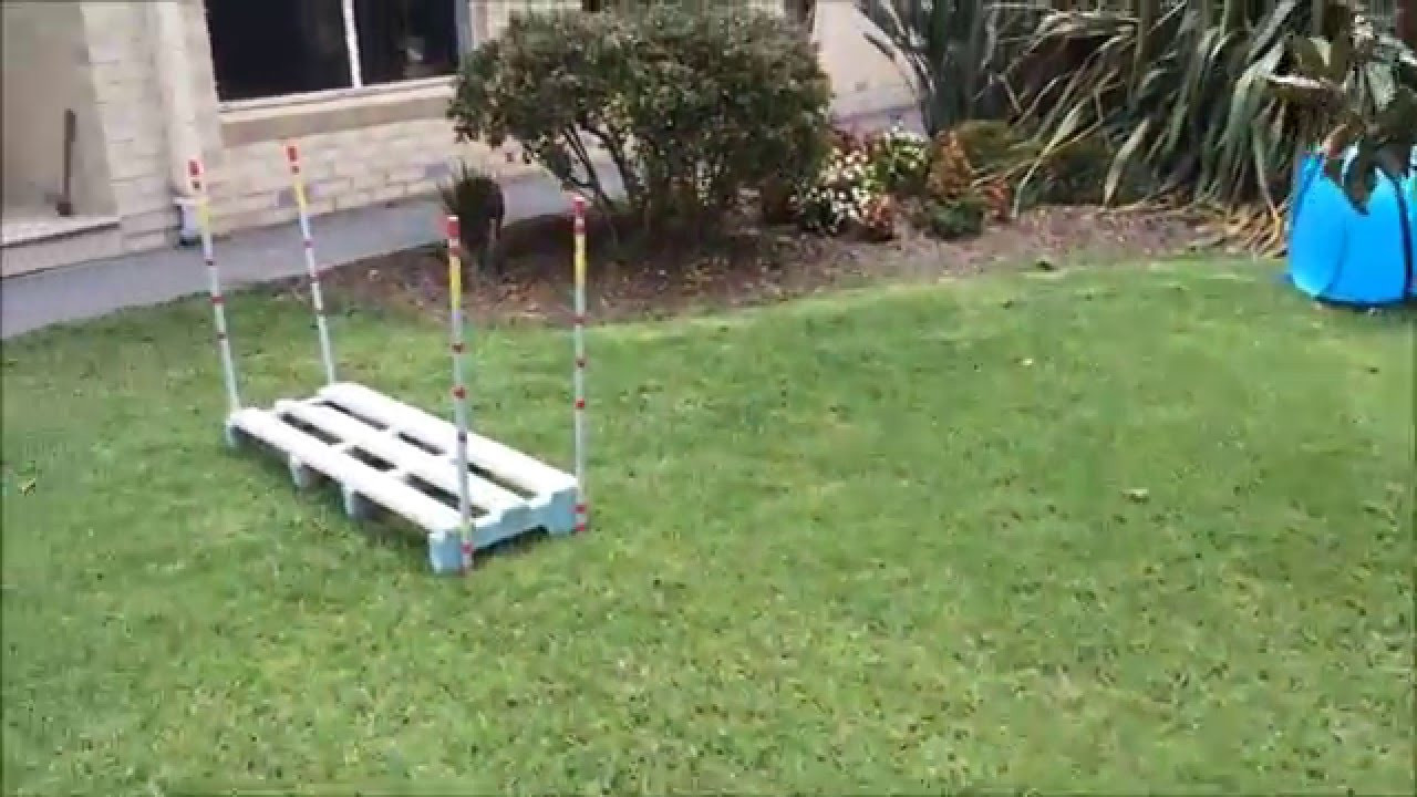 Dog Agility Jump DIY
 Backyard Dog Agility Do It Yourself DIY Set Hurdles