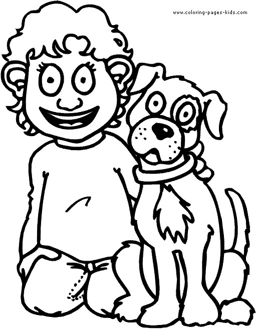 Dog Coloring Pages For Boys
 Boy color page Coloring pages for kids Family People
