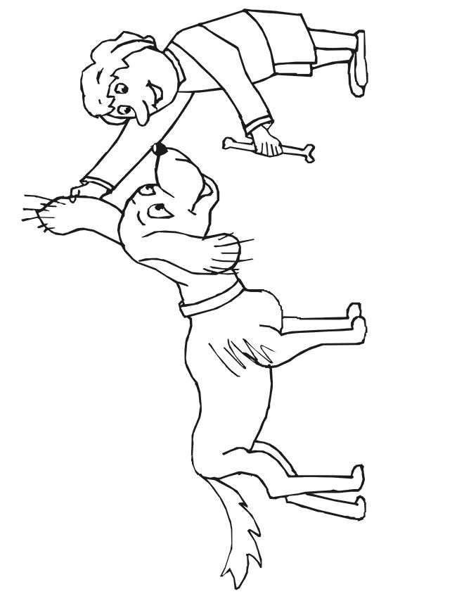 Dog Coloring Pages For Boys
 Boy Playing With Dog Coloring Page Coloring Home