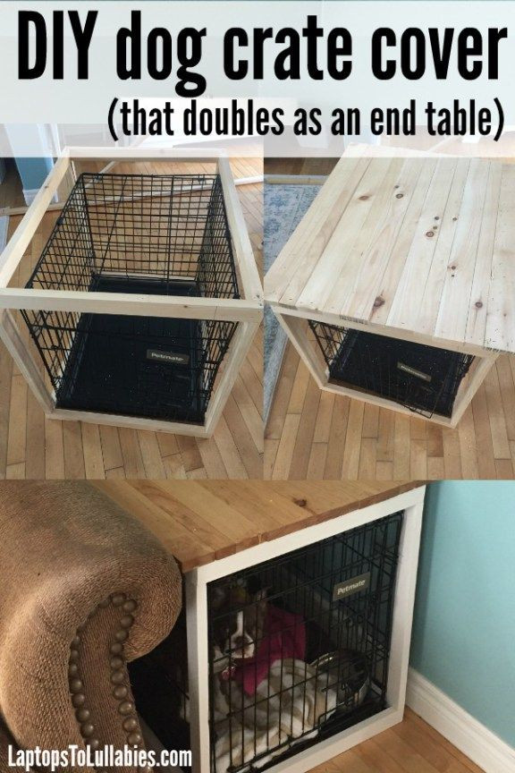 Dog Crate Divider DIY
 DIY dog crate cover that doubles as an end table