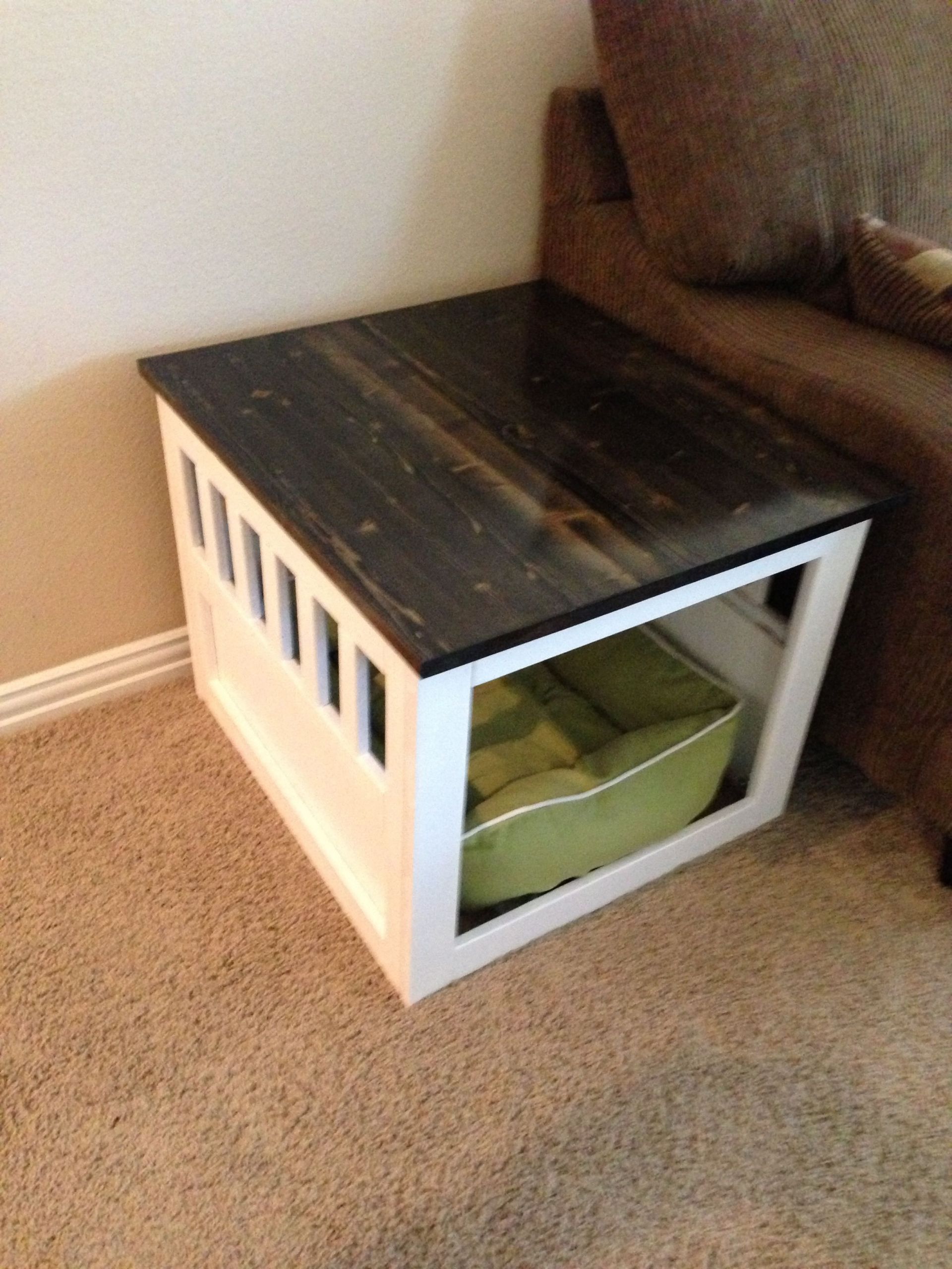 Dog Crate Table DIY
 DYI Dog Crate End Table that my Husband made