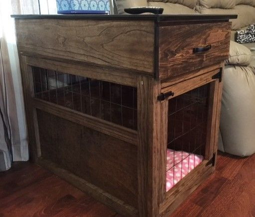 Dog Crate Table DIY
 Dog crate end table DIY