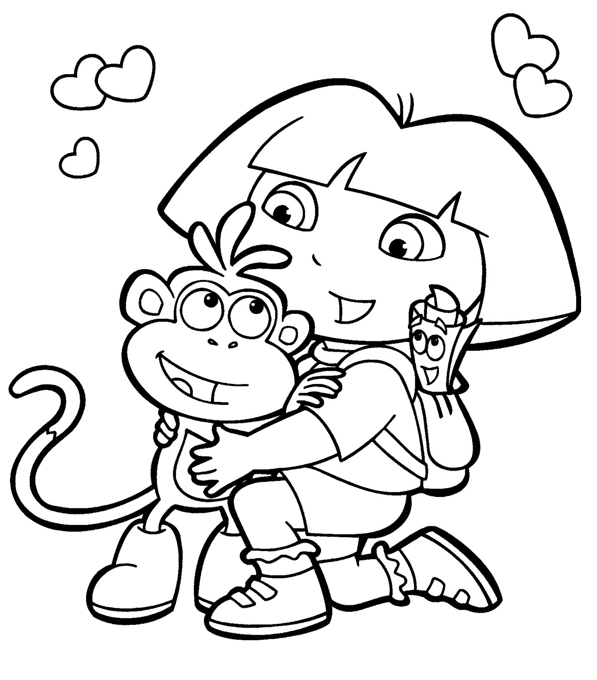 Dora Printable Coloring Pages
 Free Printable Dora The Explorer Coloring Pages For Kids