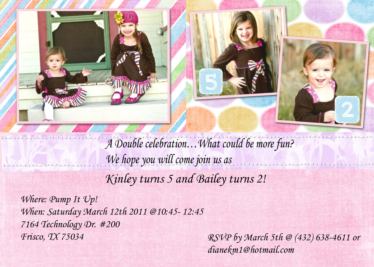 Double Birthday Invitations
 Chosen to be a mom A Double Celebration