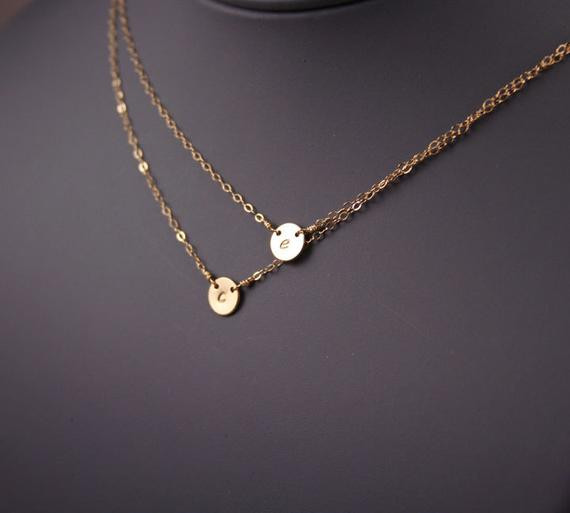 Double Layer Necklace
 Items similar to Double Layered Disc Necklace