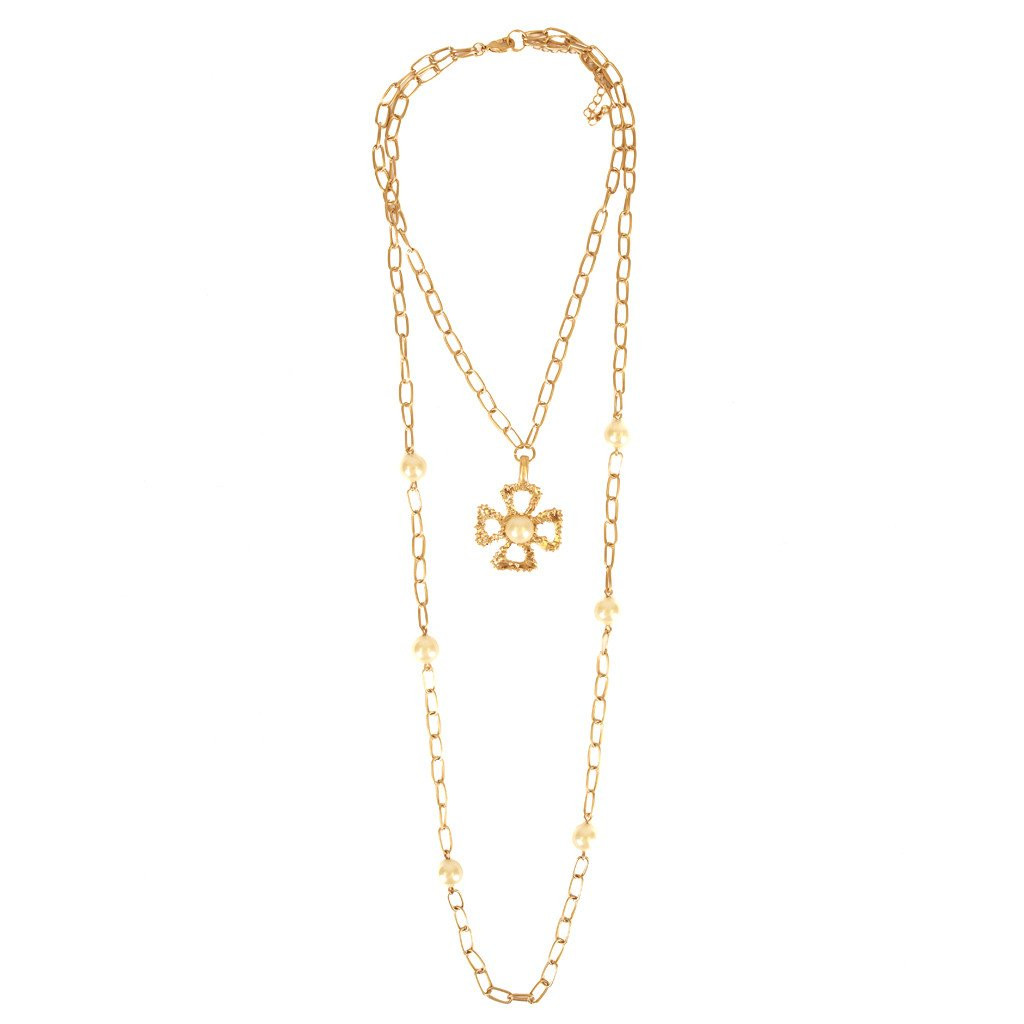 Double Layer Necklace
 Cross Double Layer Necklace White – Impressions line