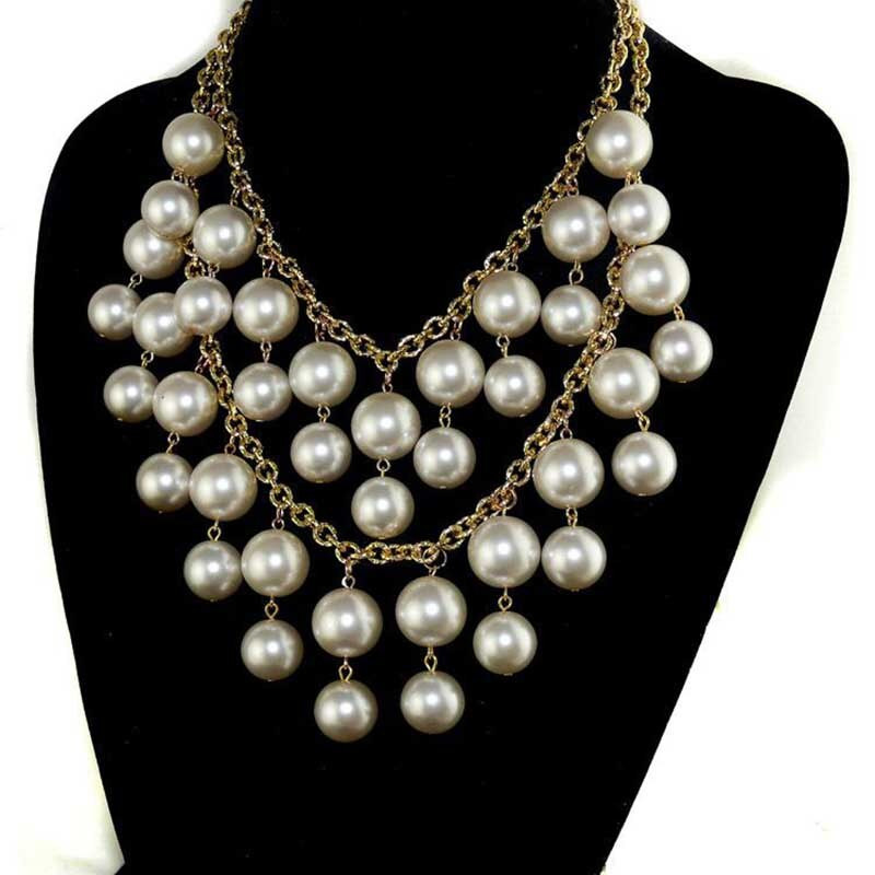 Double Layer Necklace
 Double Layer Collare Simulated Pearl Necklace for Women