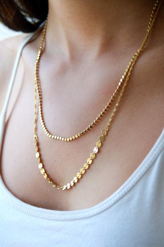 Double Layer Necklace
 Double layer necklace gold layered necklace multi chain