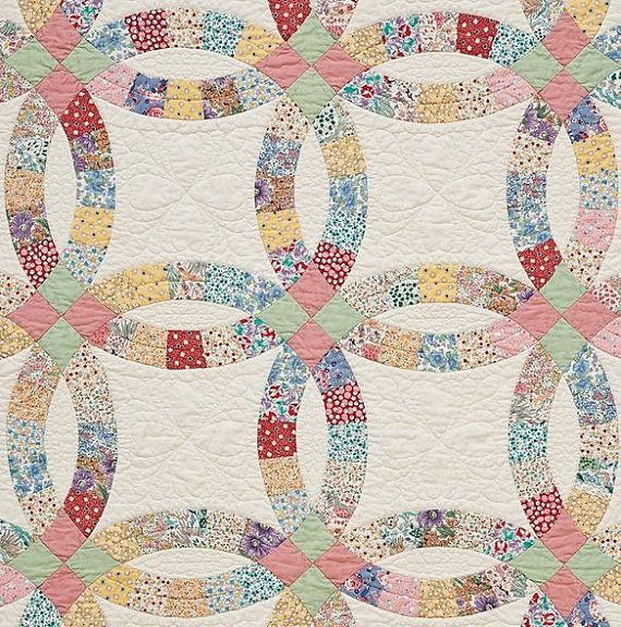 Double Wedding Ring Quilt For Sale
 Double Wedding Ring PRECUT Quilt Kit 1930 s Reproduction