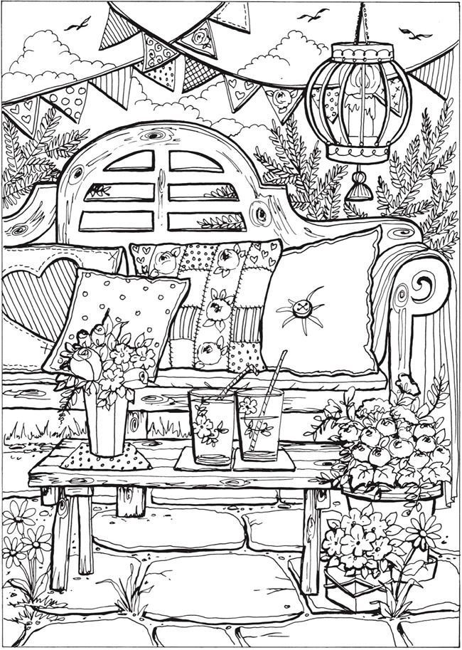 Dover Publications Coloring Books For Adults
 Creative Haven Summer Scenes Coloring Book