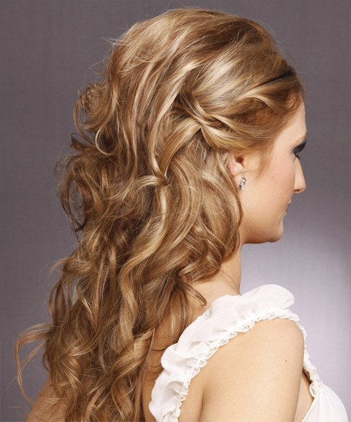 Down Curly Hairstyles
 Long Curly Light Brunette Half Up Hairstyle