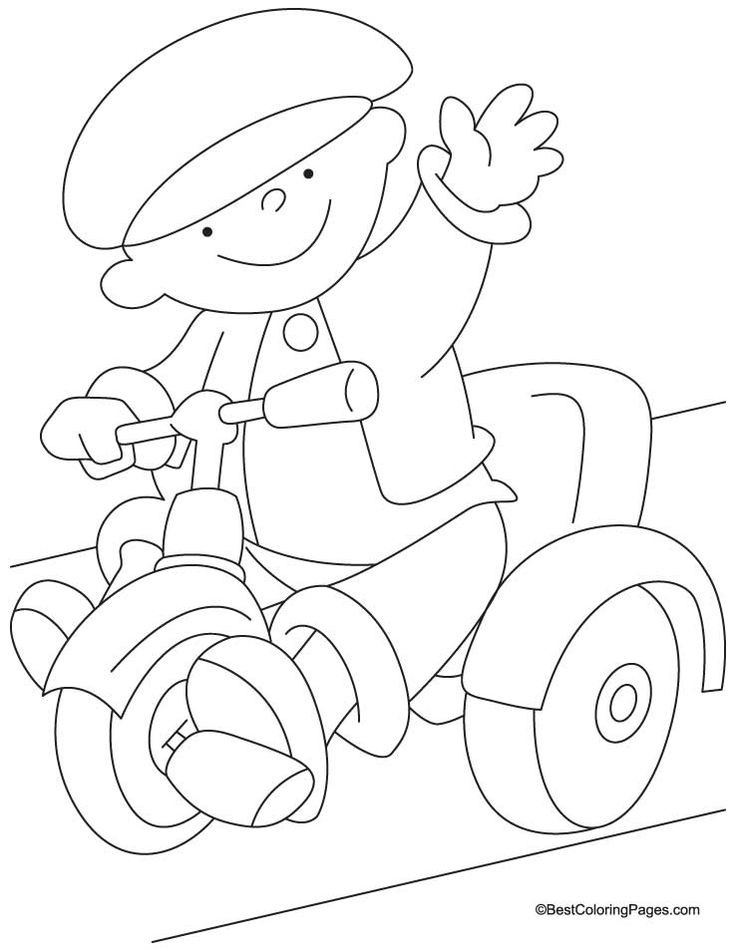 Download Coloring Pages For Kids
 Tricycle coloring page 3