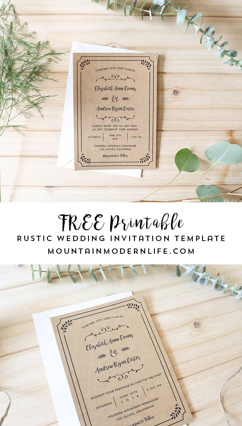 Downloadable Wedding Invitations
 FREE Printable Wedding Invitation Template