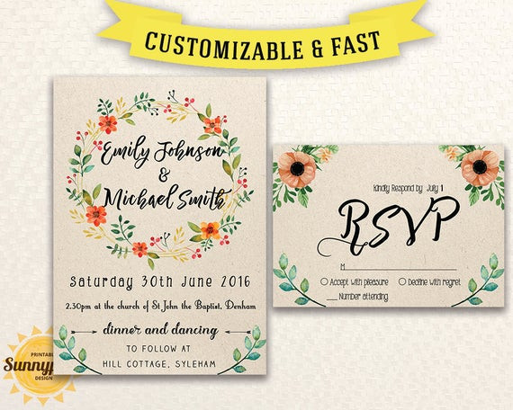 Downloadable Wedding Invitations
 Printable wedding invitation template Wedding invitation