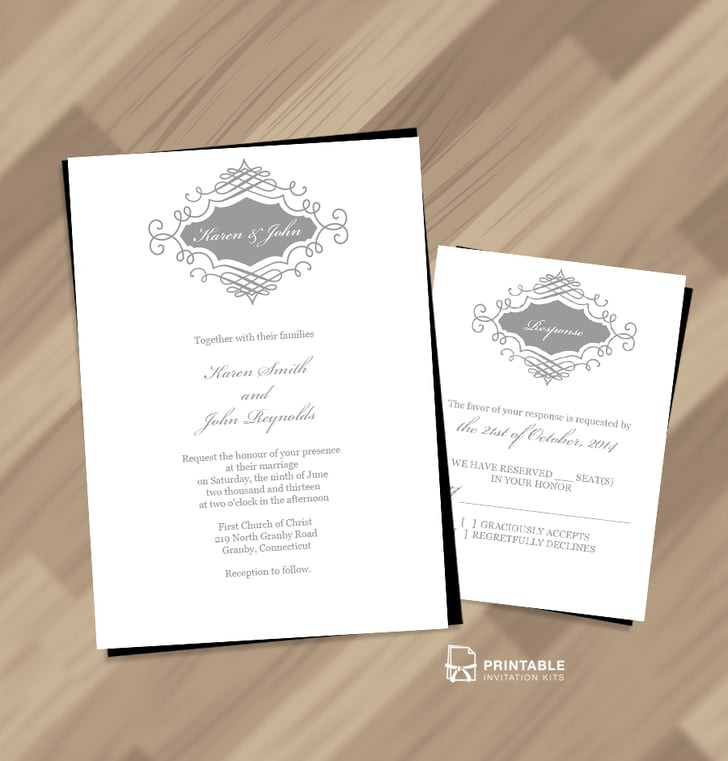 Downloadable Wedding Invitations
 Beautiful Wedding Monogram Invitation