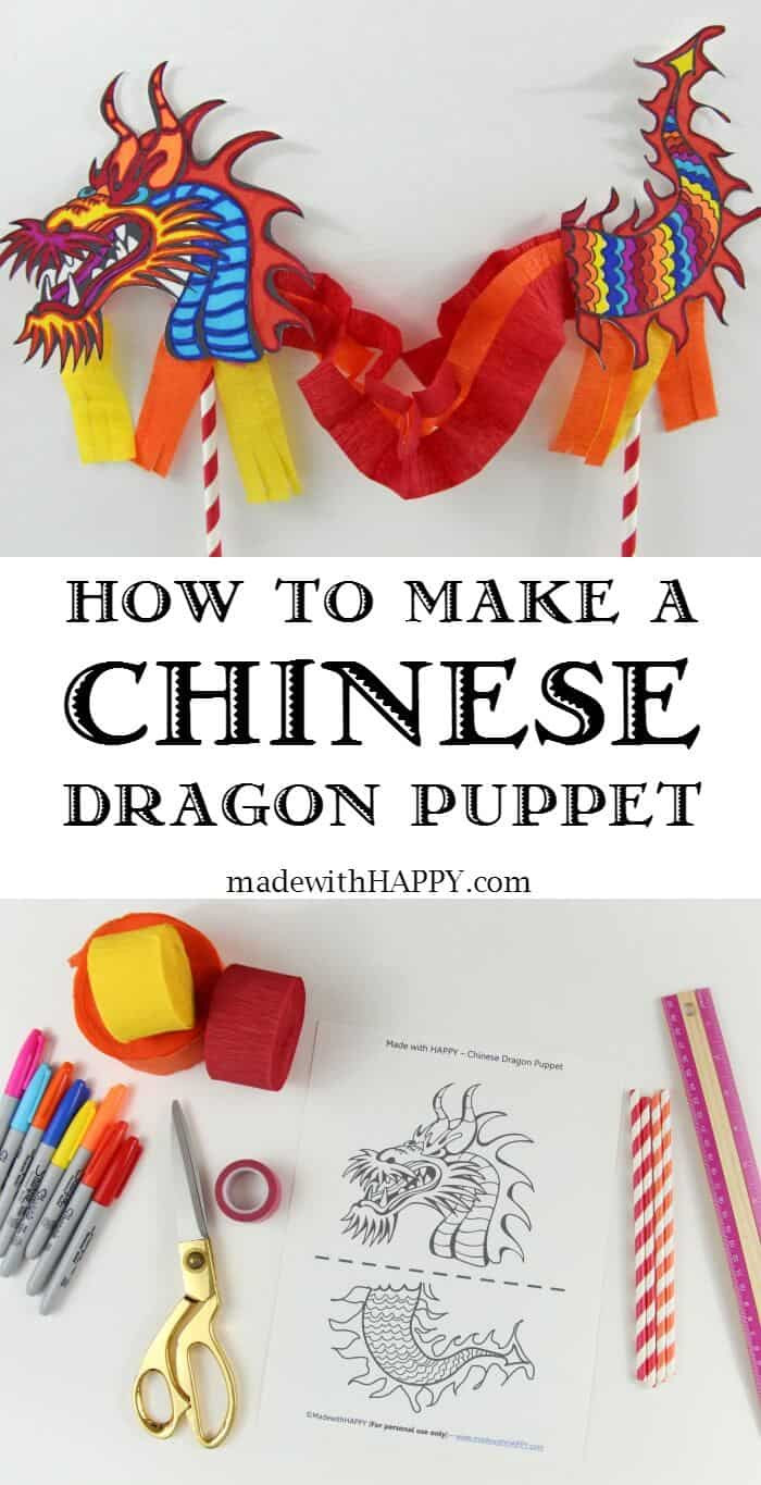Dragon Craft For Kids
 Chinese Dragon Puppet Kids Craft Made with HAPPY