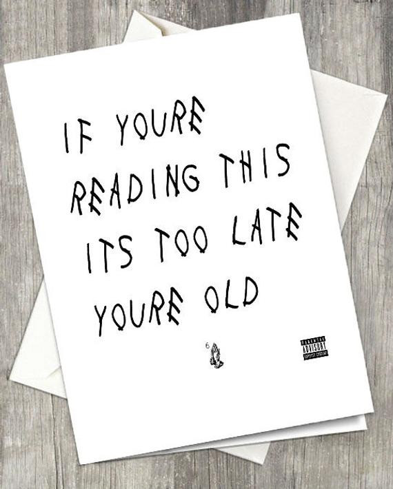 Drake Birthday Quotes
 Birthday Card Funny Birthday Card Happy Birthday by SaltyDays