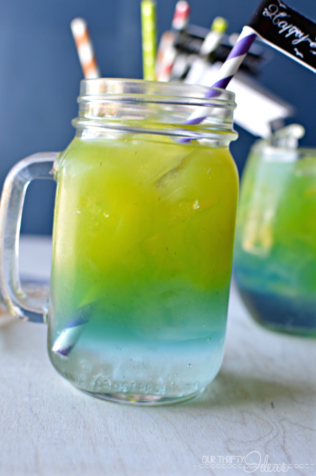 Drink Ideas For Kids Halloween Party
 Layered Halloween Drink Our Thrifty Ideas