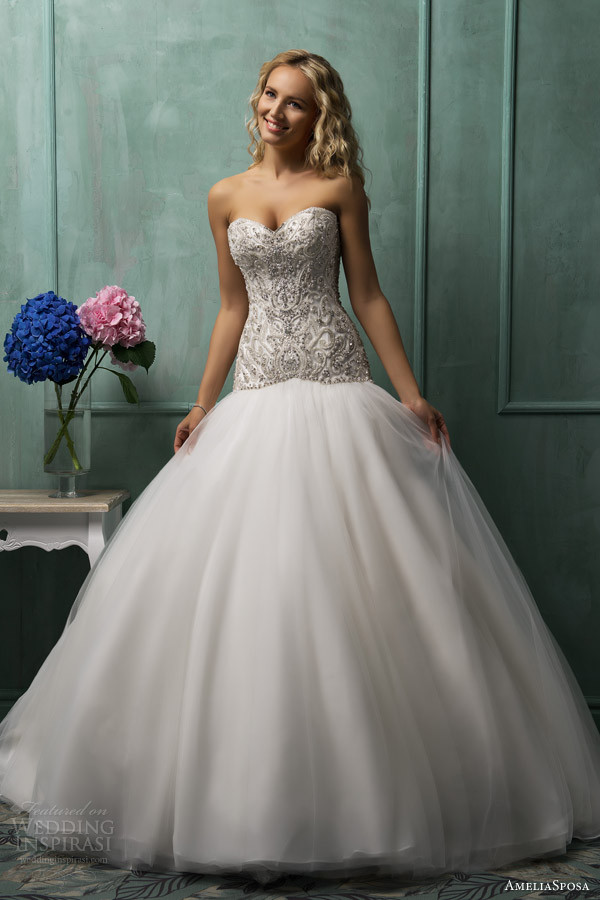 Drop Waist Ball Gown Wedding Dress
 AmeliaSposa 2014 Wedding Dresses Wedding Inspirasi