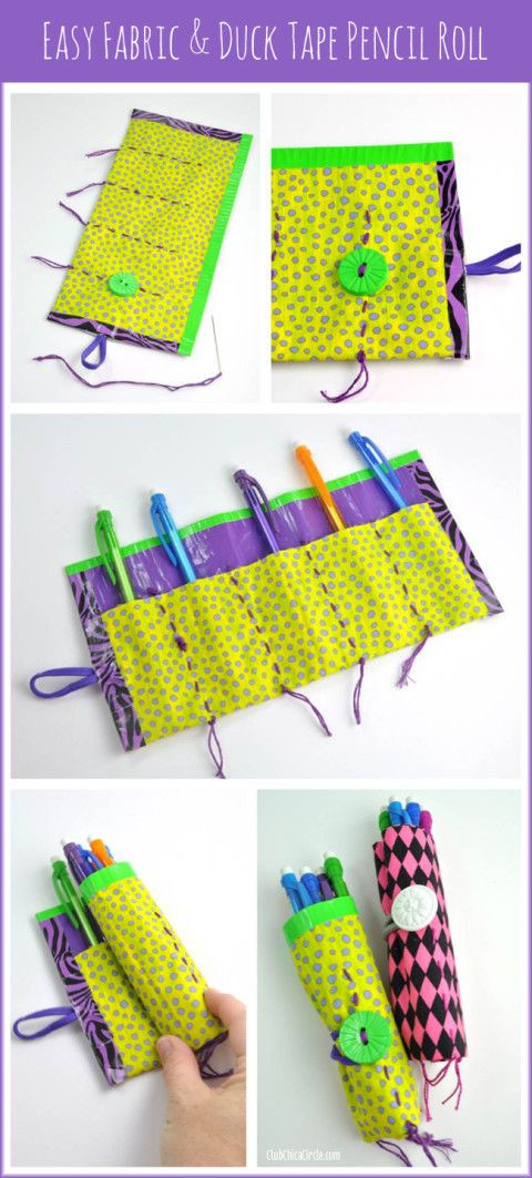 Duct Tape Projects For Kids
 Easy fabric and duct tape pencil roll tutorial for kids