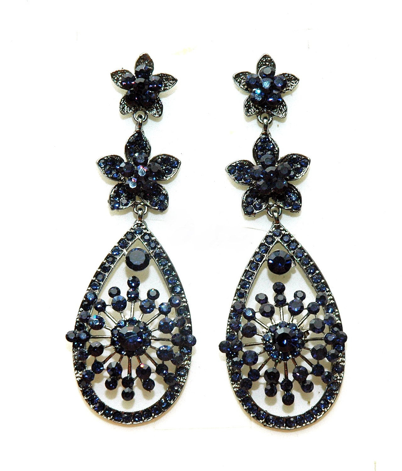 Earrings For Prom
 Royal Blue Earrings Prom Rhinestone by AyansiWeddingDesigns