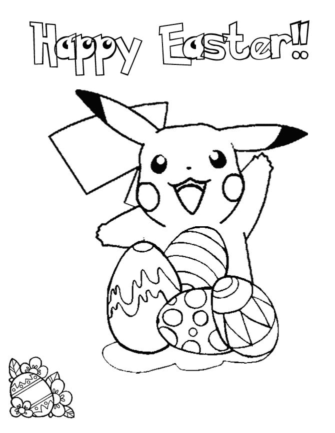 Easter Coloring Pages For Boys
 Pikachu Easter Coloring Page