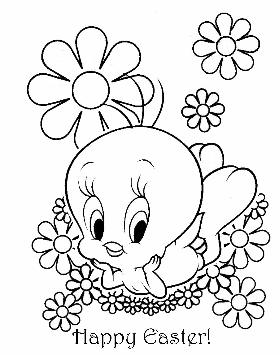 Easter Coloring Pages Free Printable
 EASTER COLOURING TWEETY PIE EASTER COLORING SHEET