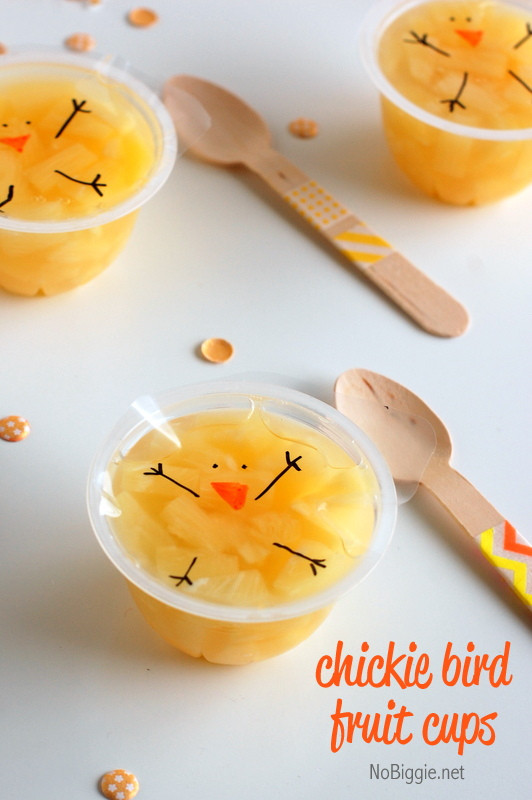 Easter Party Snacks Ideas
 Pineapple fruit cup Easter chicks