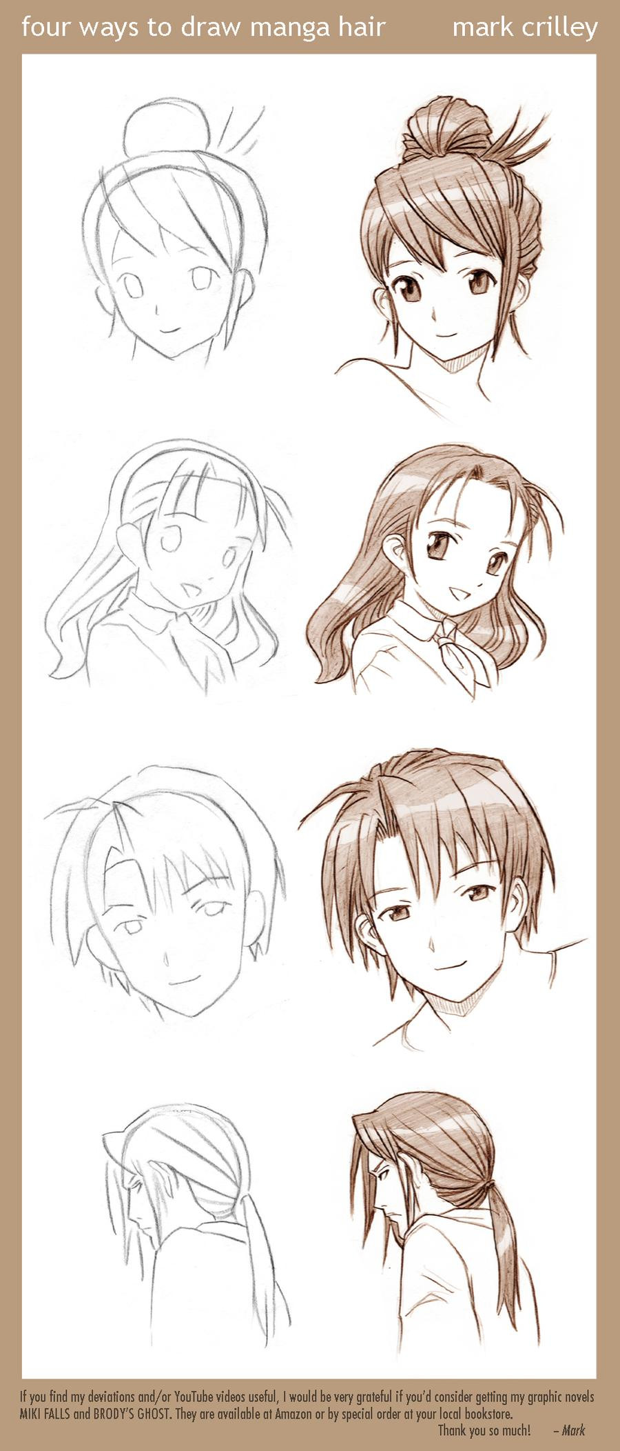 Easy Anime Hairstyles
 4 Ways to Draw Manga Hair by markcrilley on DeviantArt
