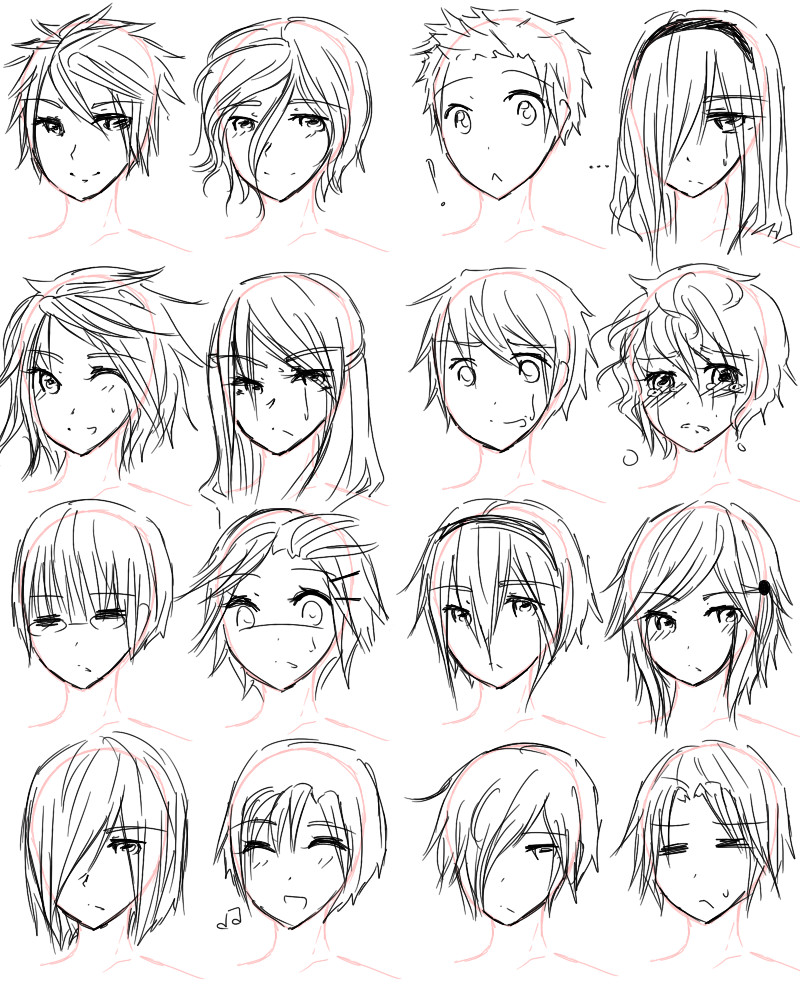 Easy Anime Hairstyles
 How to Draw Anime Hairstyles for Girls