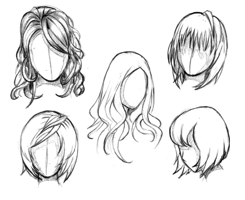 Easy Anime Hairstyles
 Manga hair reference sheet 1 by StyrbjornA on