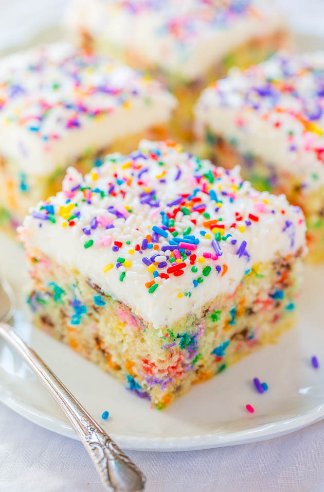 Easy Birthday Cake Recipe
 Funfetti Cake with Funfetti Frosting Confetti Cake