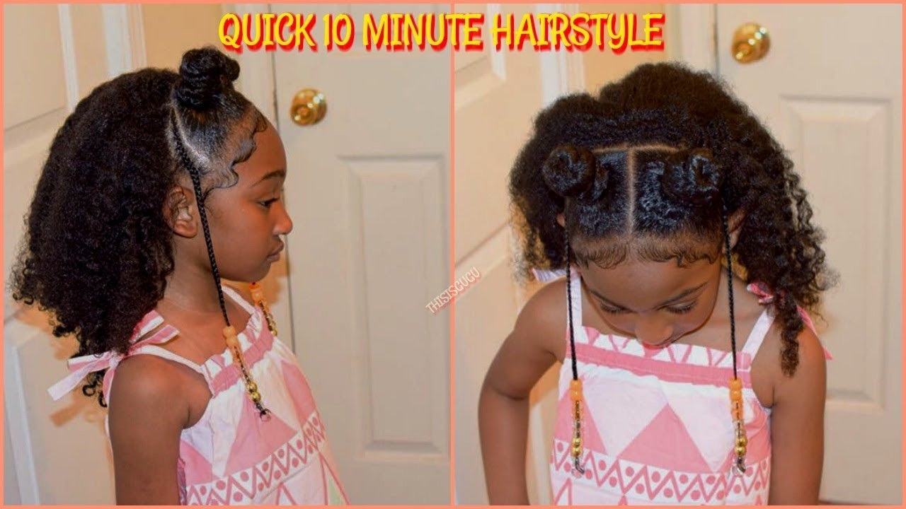Easy Black Girl Hairstyles For School
 Quick Easy 10 Minute Kids Girls Natural Hairstyles BACK