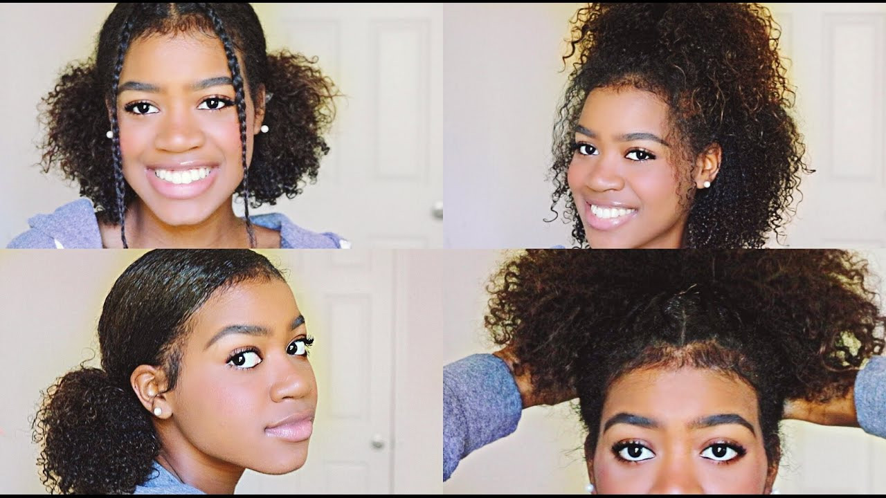 Easy Black Girl Hairstyles For School
 4 EASY and CUTE Hairstyles for Medium Length Curly Hair