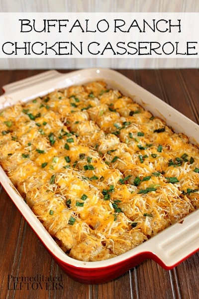 Easy Chicken Casserole Dishes
 Buffalo Ranch Chicken Casserole Recipe with Tater Tots