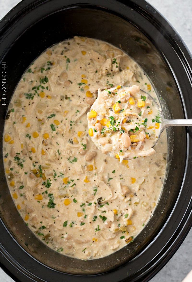 Easy Chicken Chili Slow Cooker
 Slow Cooker Creamy White Chicken Chili The Chunky Chef