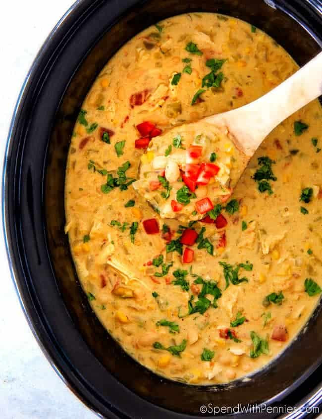 Easy Chicken Chili Slow Cooker
 Slow Cooker Creamy White Chicken Chili Spend With Pennies