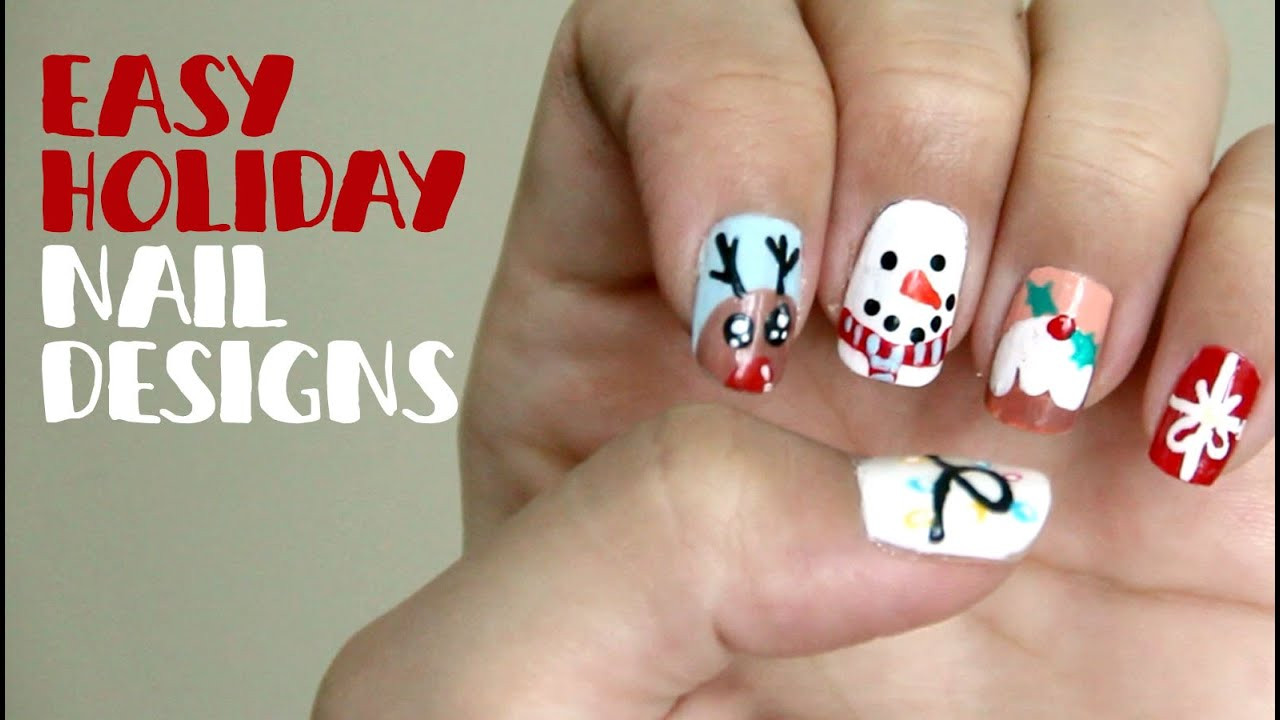 Easy Christmas Nail Ideas
 Easy Holiday Nail Designs