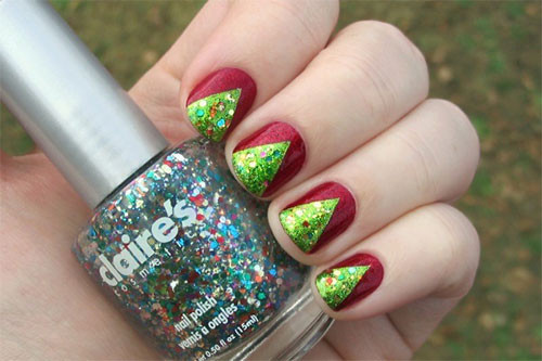 Easy Christmas Nail Ideas
 Easy Christmas Tree Nail Art Designs & Ideas 2013 2014