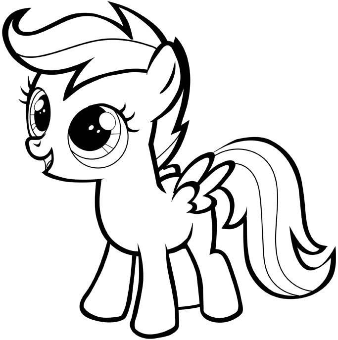 Easy Coloring Pages For Girls
 How to Draw Scootaloo from My Little Pony with Easy Step
