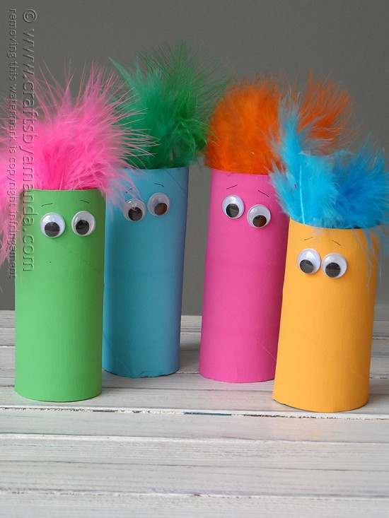 Easy Crafts For Children
 Cardboard Tube Craft Featherheads Crafts by Amanda