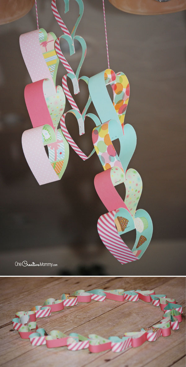 Easy For Kids
 Super Cute Paper Heart Valentine Craft onecreativemommy